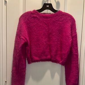 The Vintage Shop Vibrant Pink Fuzzy Crew Neck Sweater